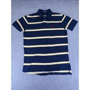 Polo Ralph Lauren Polo Mens Size Medium Yellow Blue Stripe Small Pony